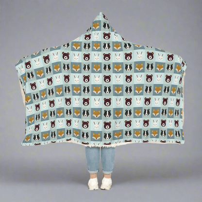 Cozy Animal Friends Blanket Hoodie - Perfect for Snuggling!All Over Prints