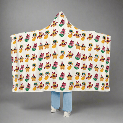Cozy Animal Print Snuggle Hooded BlanketAll Over Prints