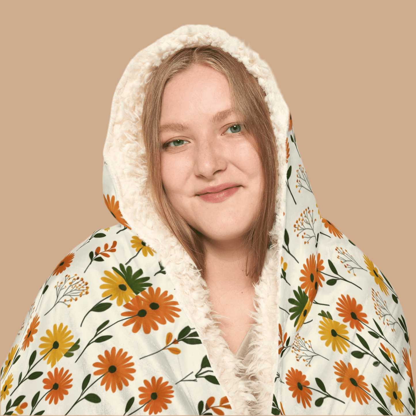 Cozy Floral Snuggle Hooded BlanketAll Over Prints