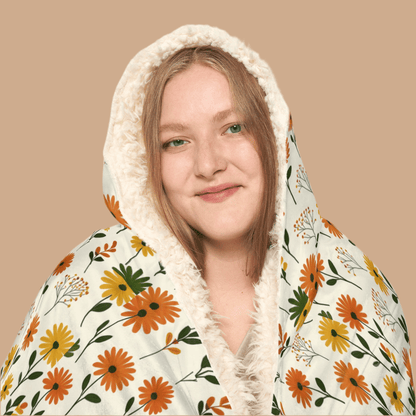 Cozy Floral Snuggle Hooded BlanketAll Over Prints