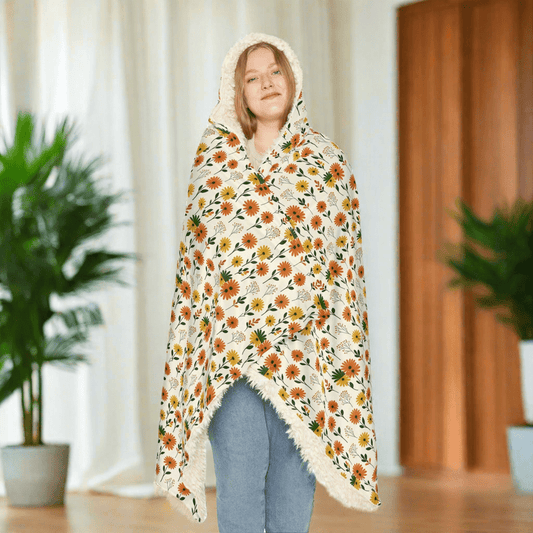 Cozy Floral Snuggle Hooded BlanketAll Over Prints