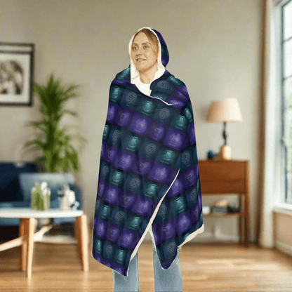 Cozy Hooded Snuggle Blanket with Celestial DesignAll Over Prints