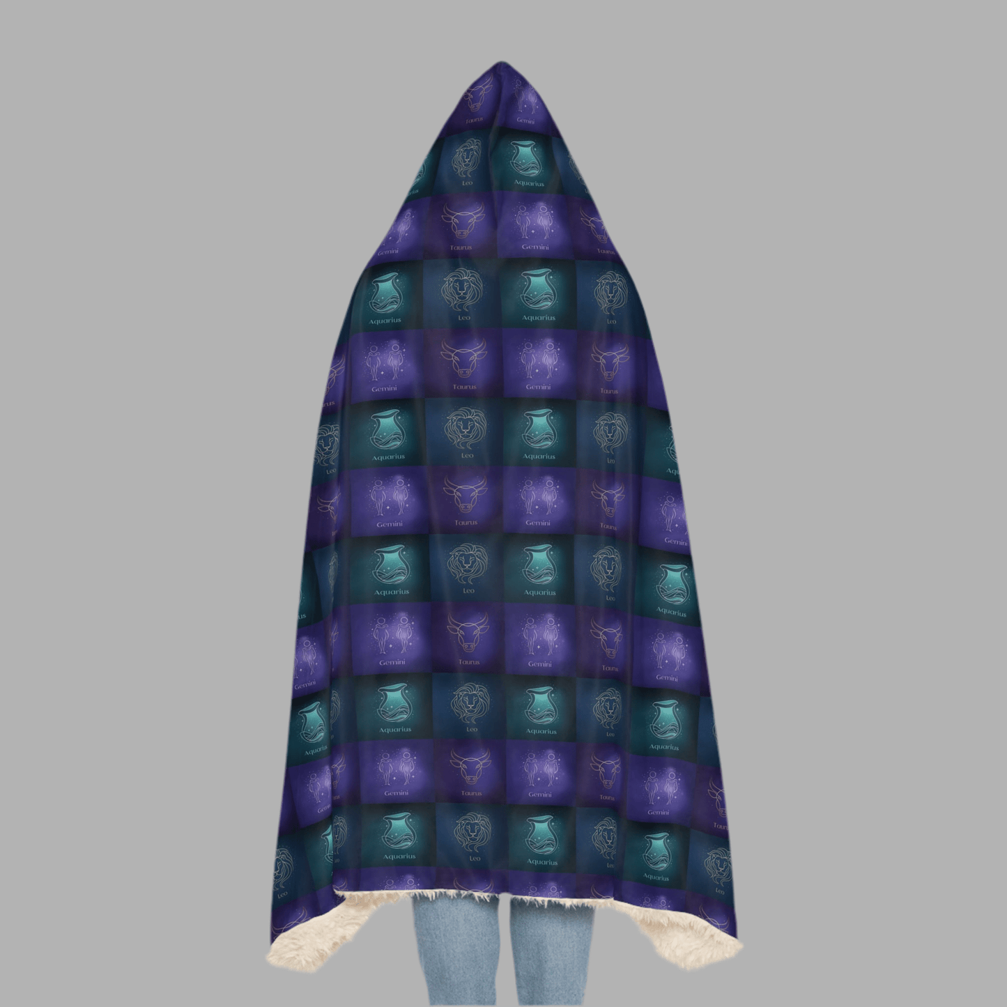 Cozy Hooded Snuggle Blanket with Celestial DesignAll Over Prints
