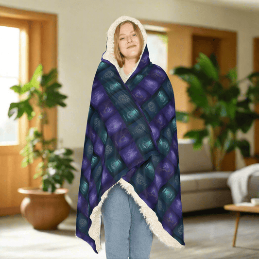 Cozy Hooded Snuggle Blanket with Celestial DesignAll Over Prints