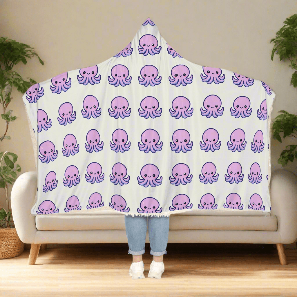 Cozy Octopus Snuggle Hooded BlanketAll Over Prints