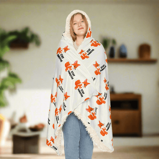 Cozy Snuggle Blanket - Stay Positive Fox DesignAll Over Prints