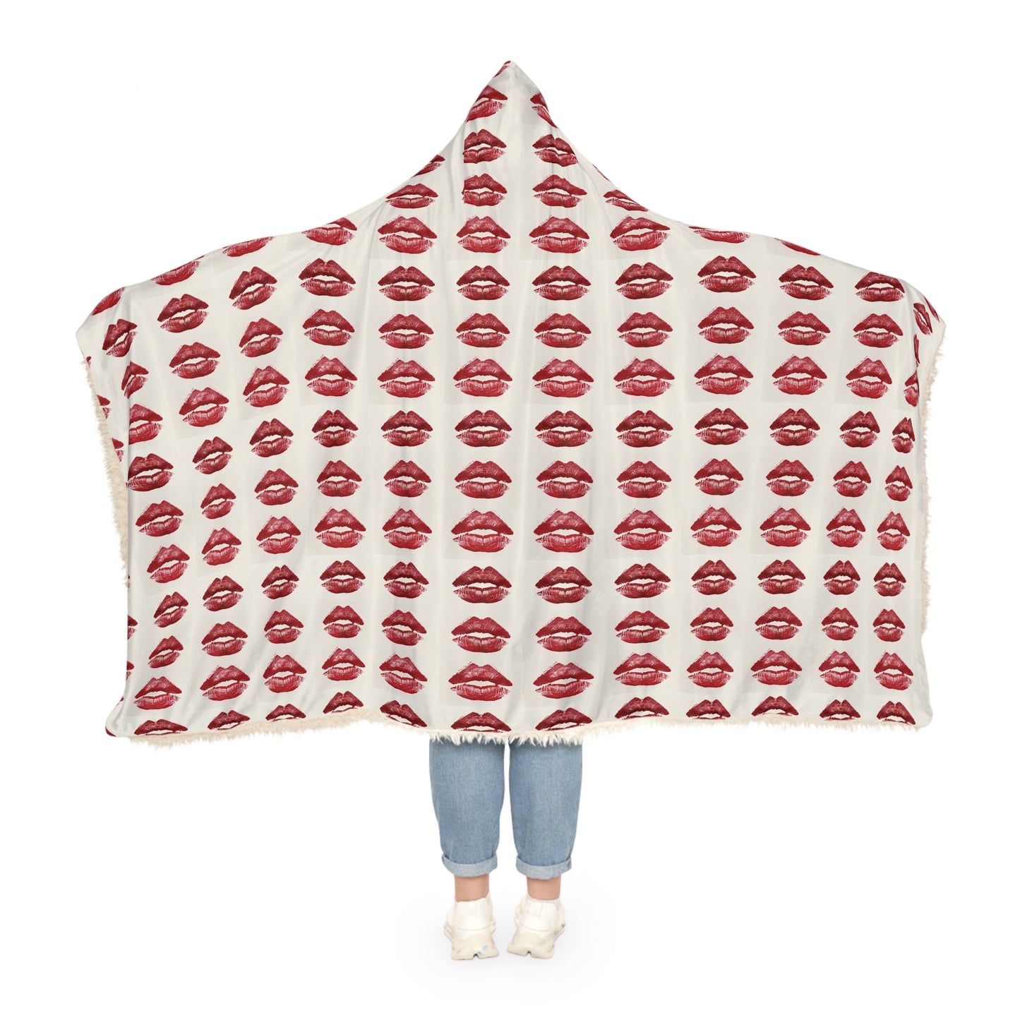 Cozy Snuggle Blanket with Lip Print - Perfect for Date Nights and Self - CareAll Over Prints