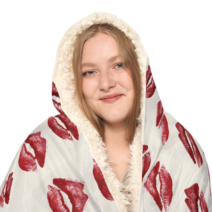 Cozy Snuggle Blanket with Lip Print - Perfect for Date Nights and Self - CareAll Over Prints