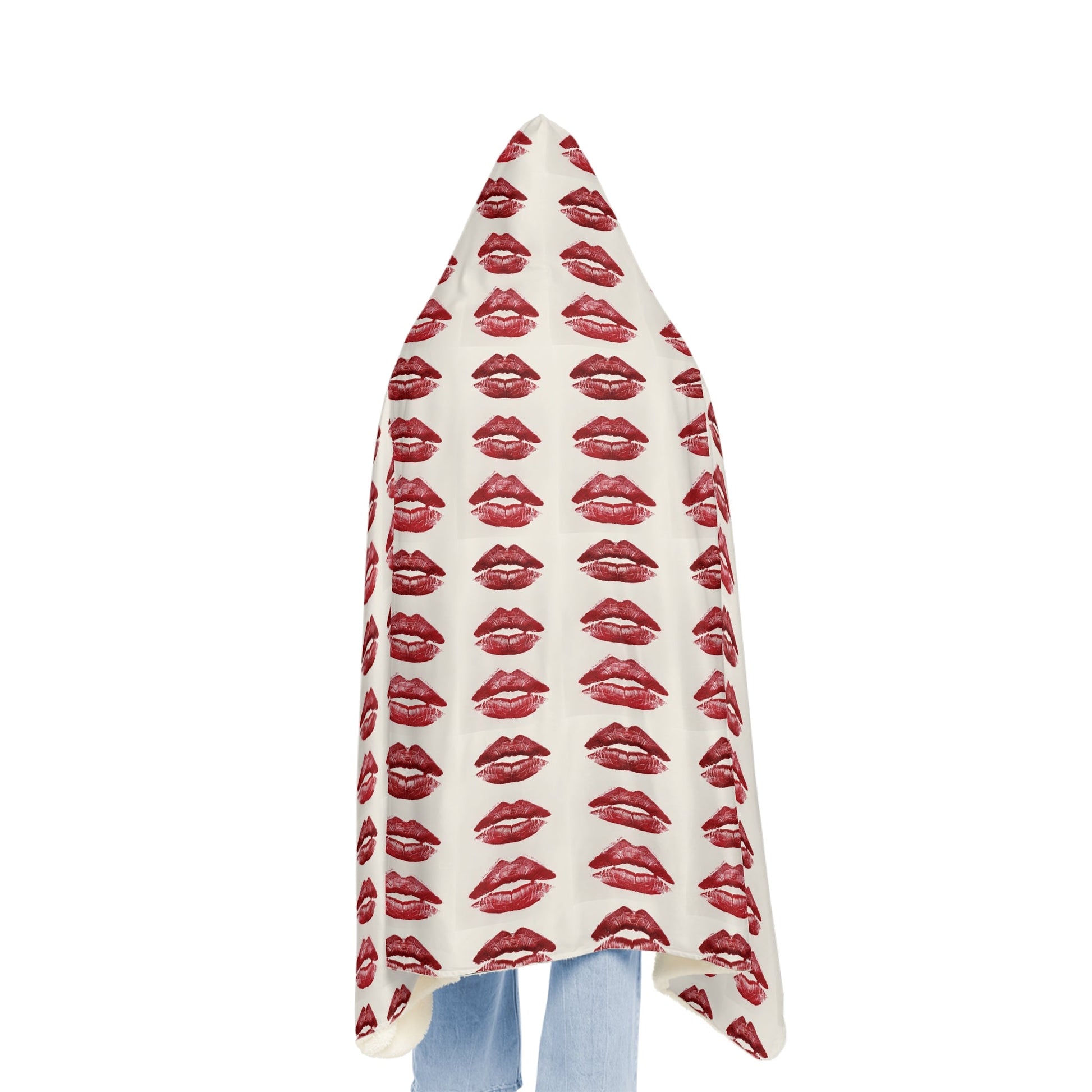 Cozy Snuggle Blanket with Lip Print - Perfect for Date Nights and Self - CareAll Over Prints
