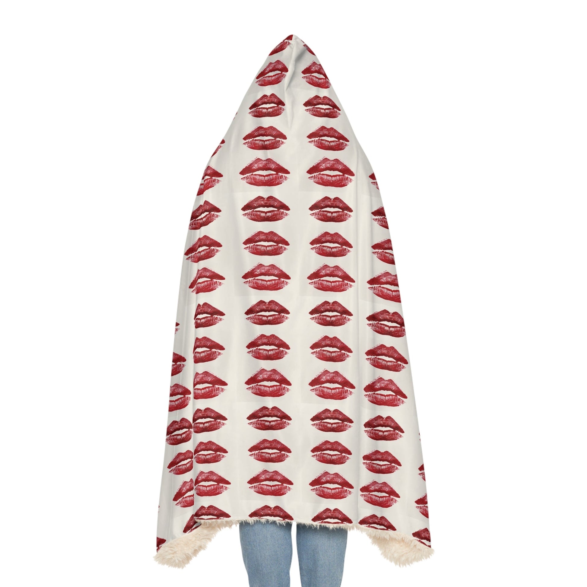 Cozy Snuggle Blanket with Lip Print - Perfect for Date Nights and Self - CareAll Over Prints