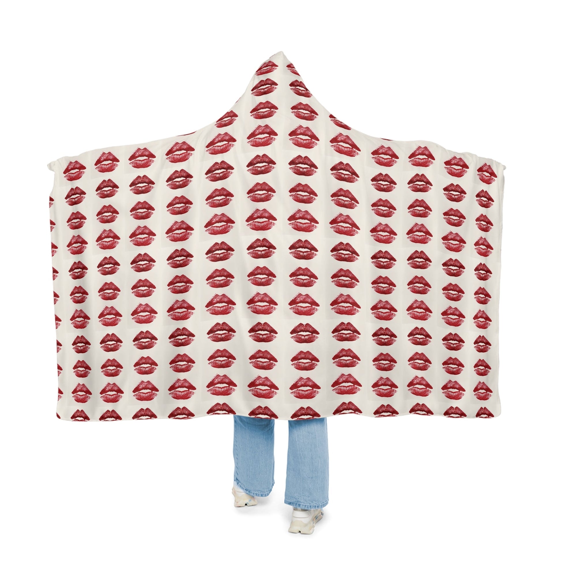 Cozy Snuggle Blanket with Lip Print - Perfect for Date Nights and Self - CareAll Over Prints