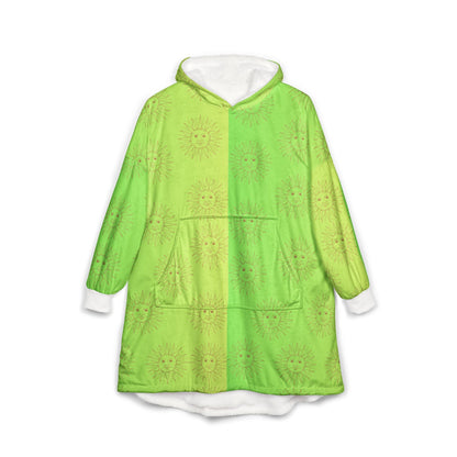 Cozy Sun Print Unisex Hooded Blanket - Warm, Soft Wearable ThrowAll Over Prints