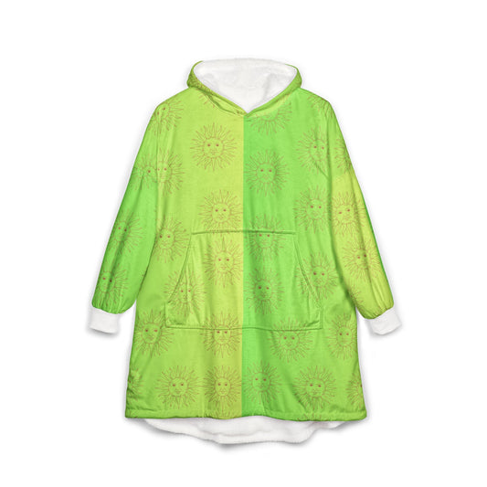 Cozy Sun Print Unisex Hooded Blanket - Warm, Soft Wearable ThrowAll Over Prints