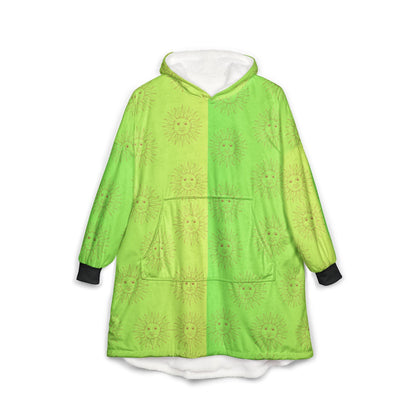 Cozy Sun Print Unisex Hooded Blanket - Warm, Soft Wearable ThrowAll Over Prints