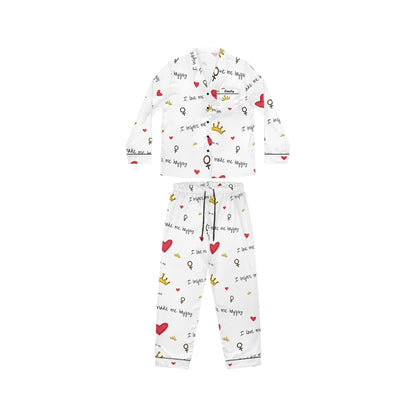 Crown Heart customised Satin Pajama SetAll Over Prints