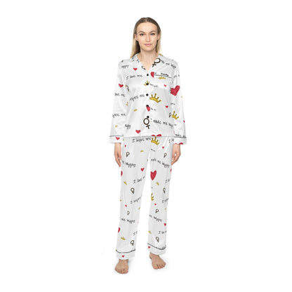 Crown Heart customised Satin Pajama SetAll Over Prints