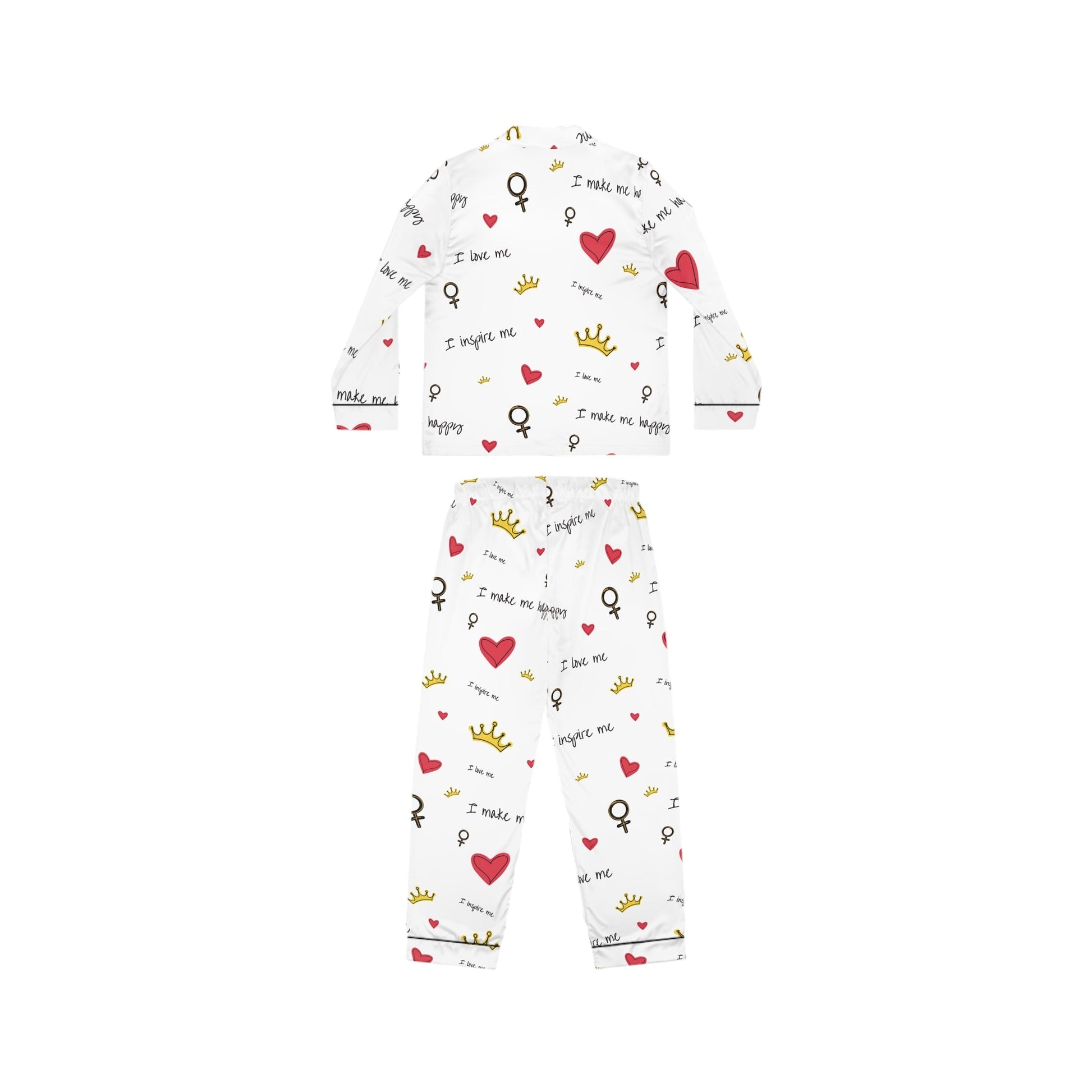 Crown Heart customised Satin Pajama SetAll Over Prints