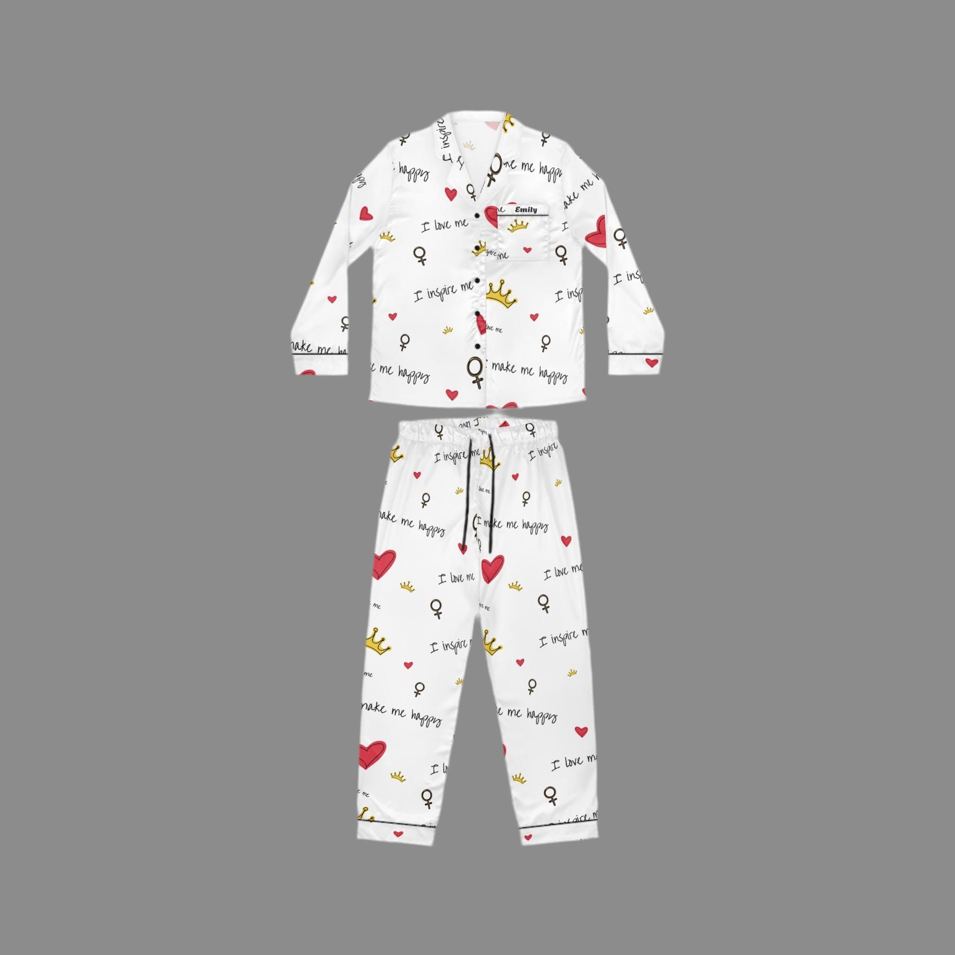 Crown Heart personalised women’s Pajama SetAll Over Prints