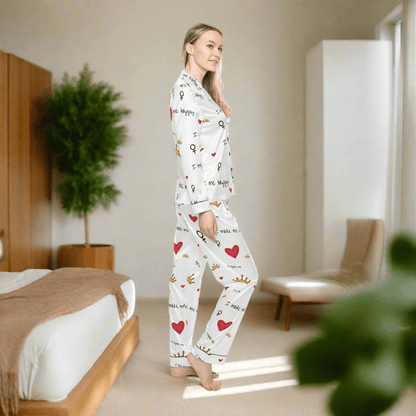 Crown Heart personalised women’s Pajama SetAll Over Prints