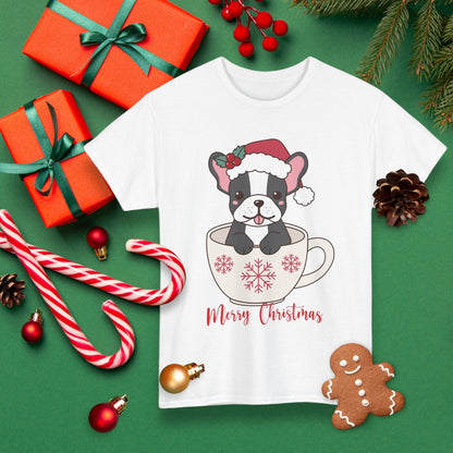 Cute Dog in Santa Hat shirtT-Shirt