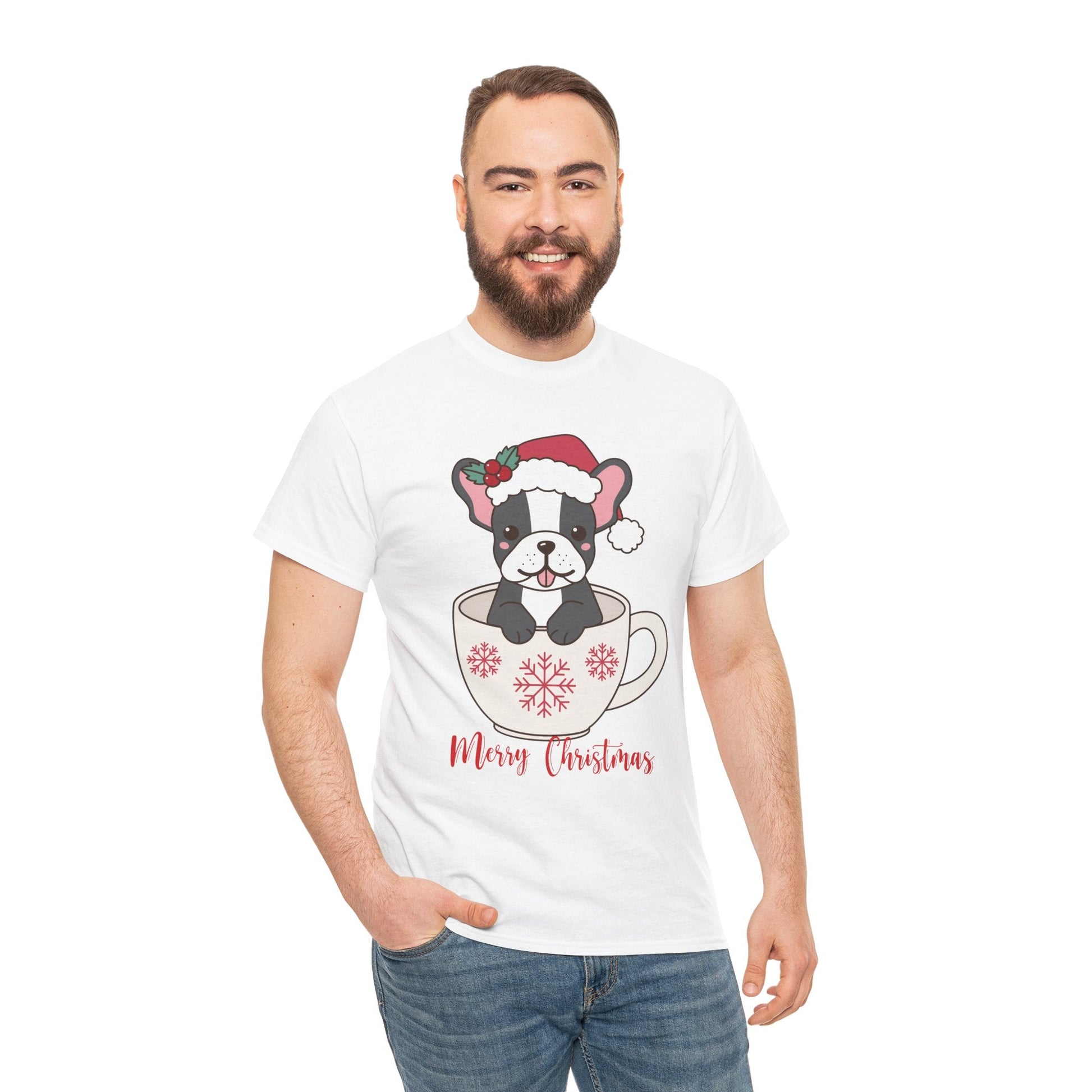 Cute Dog in Santa Hat shirtT-Shirt