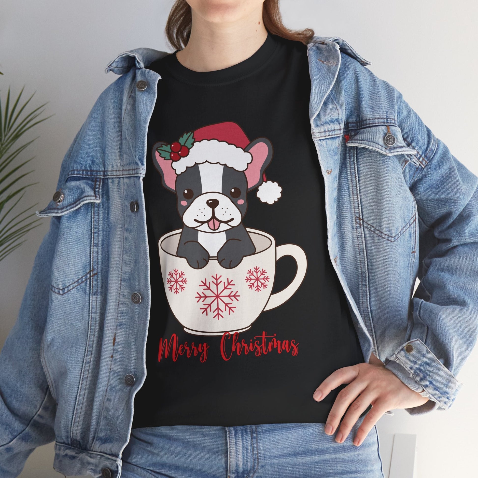 Cute Dog in Santa Hat shirtT-Shirt