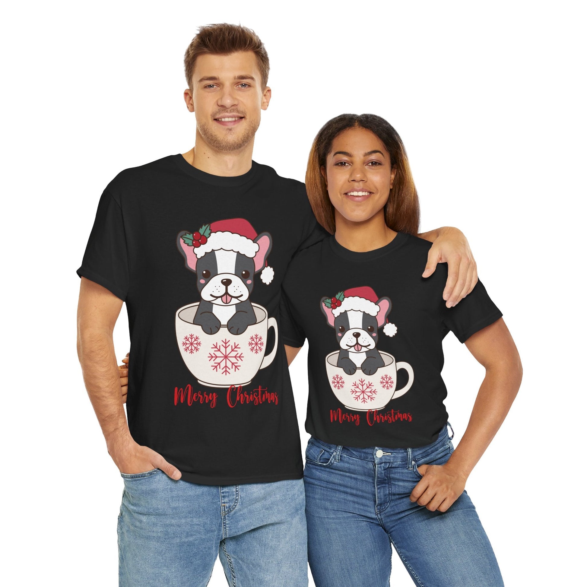 Cute Dog in Santa Hat shirtT-Shirt