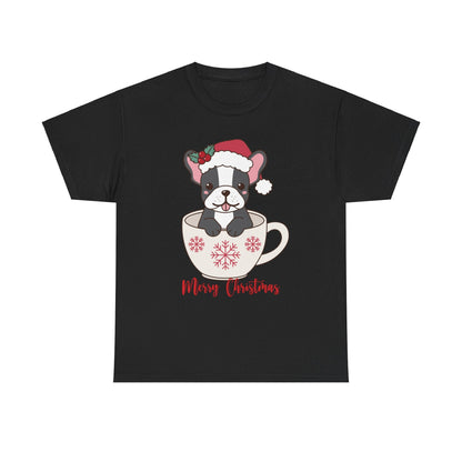 Cute Dog in Santa Hat shirtT-Shirt