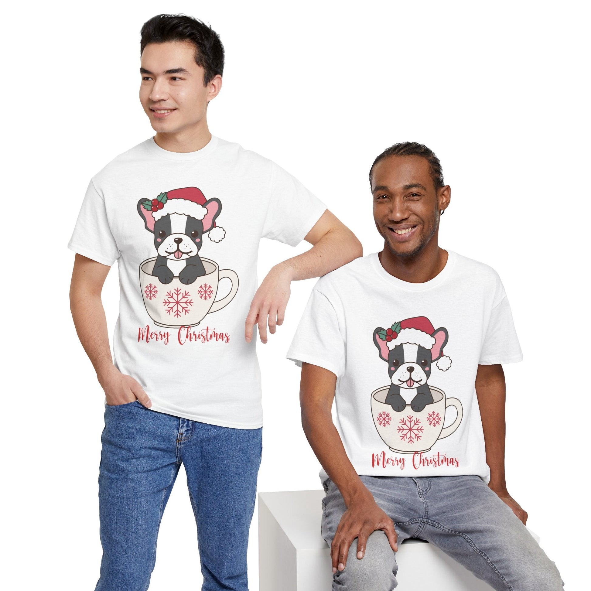 Cute Dog in Santa Hat shirtT-Shirt