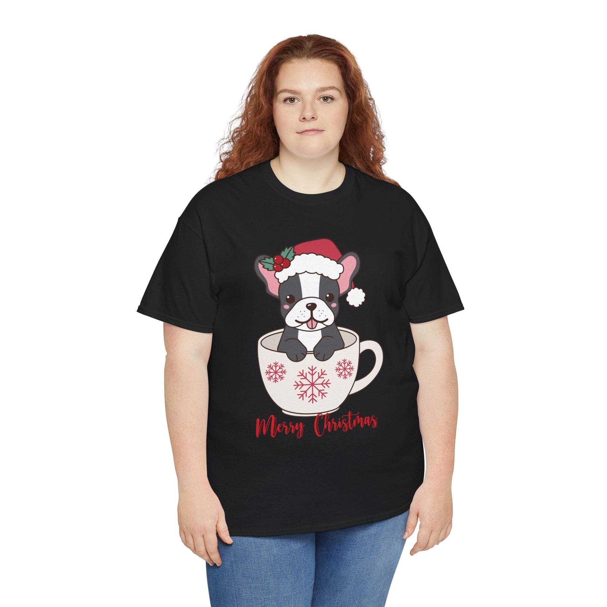 Cute Dog in Santa Hat shirtT-Shirt