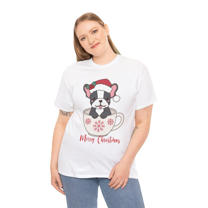 Cute Dog in Santa Hat shirtT-Shirt