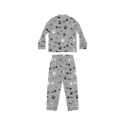 Cute Puppy Paw customised Satin Pajama SetAll Over Prints