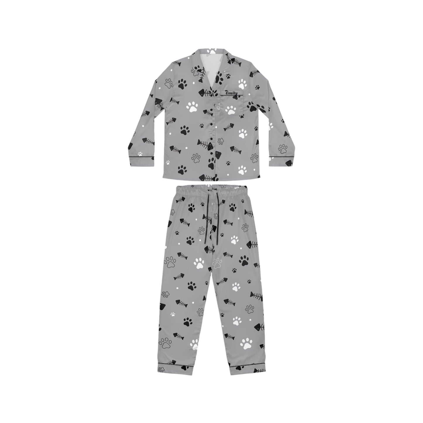 Cute Puppy Paw customised Satin Pajama SetAll Over Prints