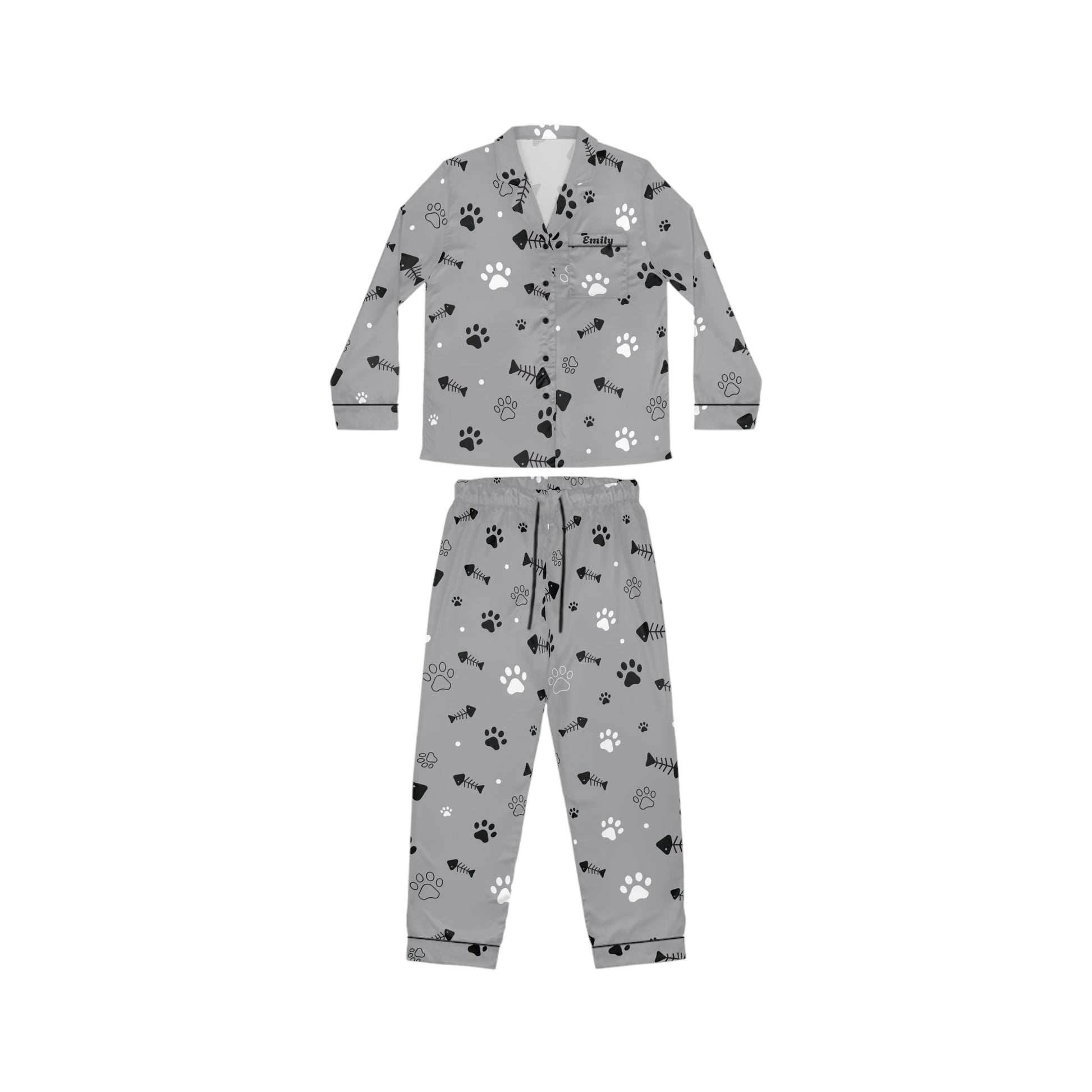 Cute Puppy Paw customised Satin Pajama SetAll Over Prints