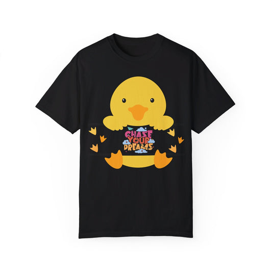 Duck chase your dreams front and back graphic zodiac Unisex T-shirt