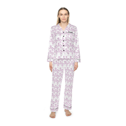 Flamingo Satin customised Pajamas SetAll Over Prints