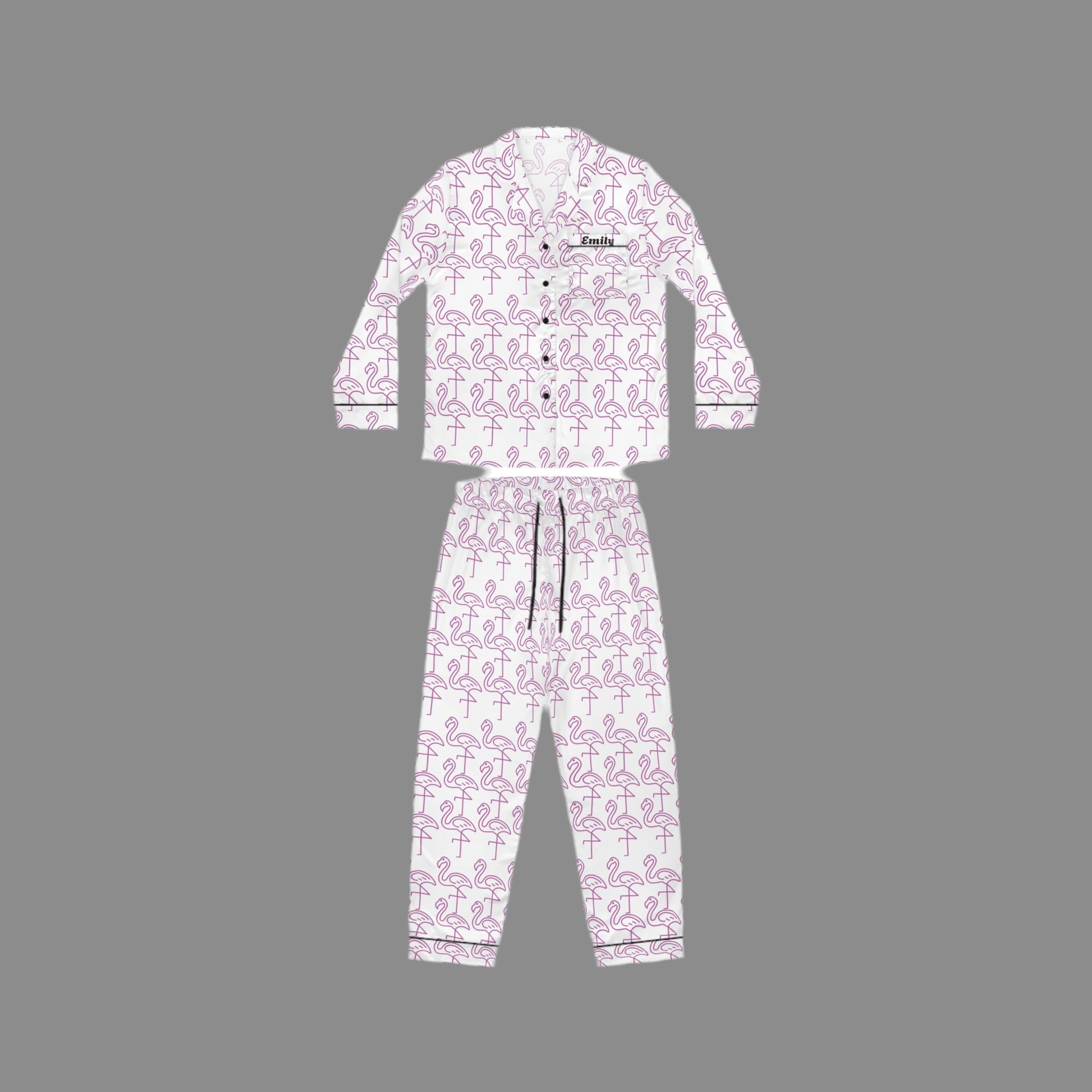 Flamingo Satin women’s personalised pajama SetAll Over Prints