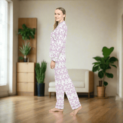 Flamingo Satin women’s personalised pajama SetAll Over Prints