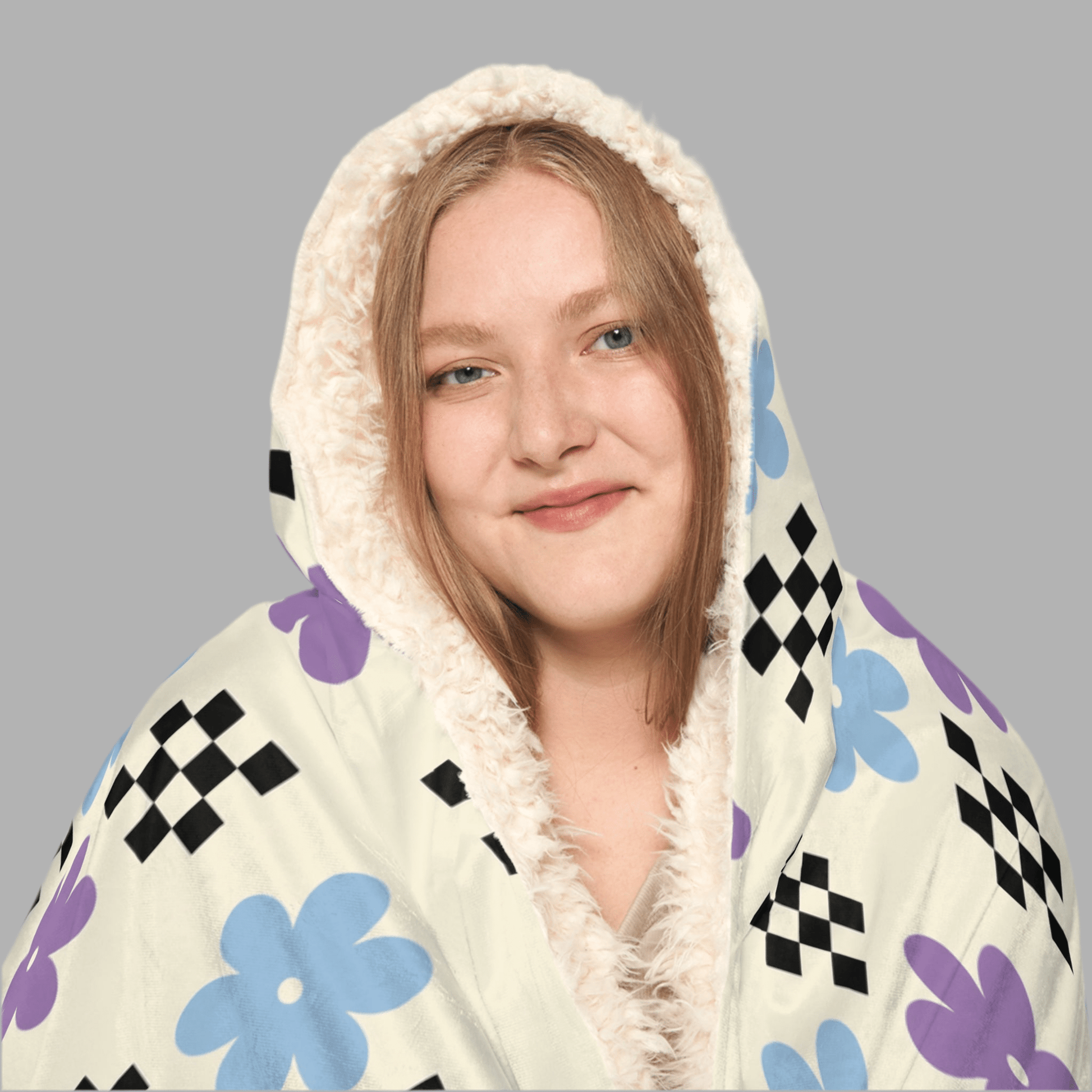 Floral Snuggle Hooded Blanket - Perfect for Relaxation and GiftingAll Over Prints