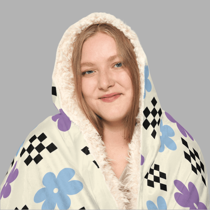 Floral Snuggle Hooded Blanket - Perfect for Relaxation and GiftingAll Over Prints