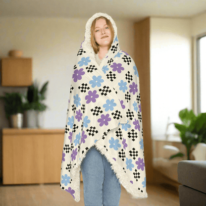 Floral Snuggle Hooded Blanket - Perfect for Relaxation and GiftingAll Over Prints