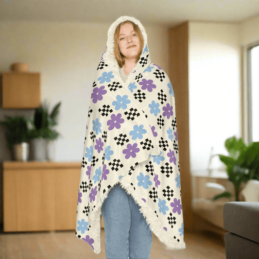 Floral Snuggle Hooded Blanket - Perfect for Relaxation and GiftingAll Over Prints