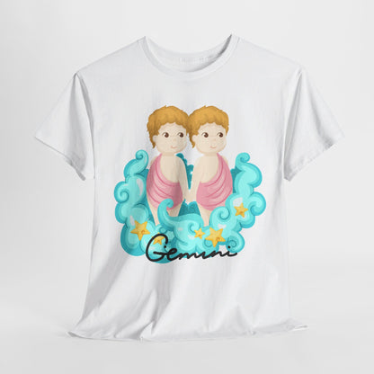 Gemini cute twin babies Zodiac graphic astrology T-shirt