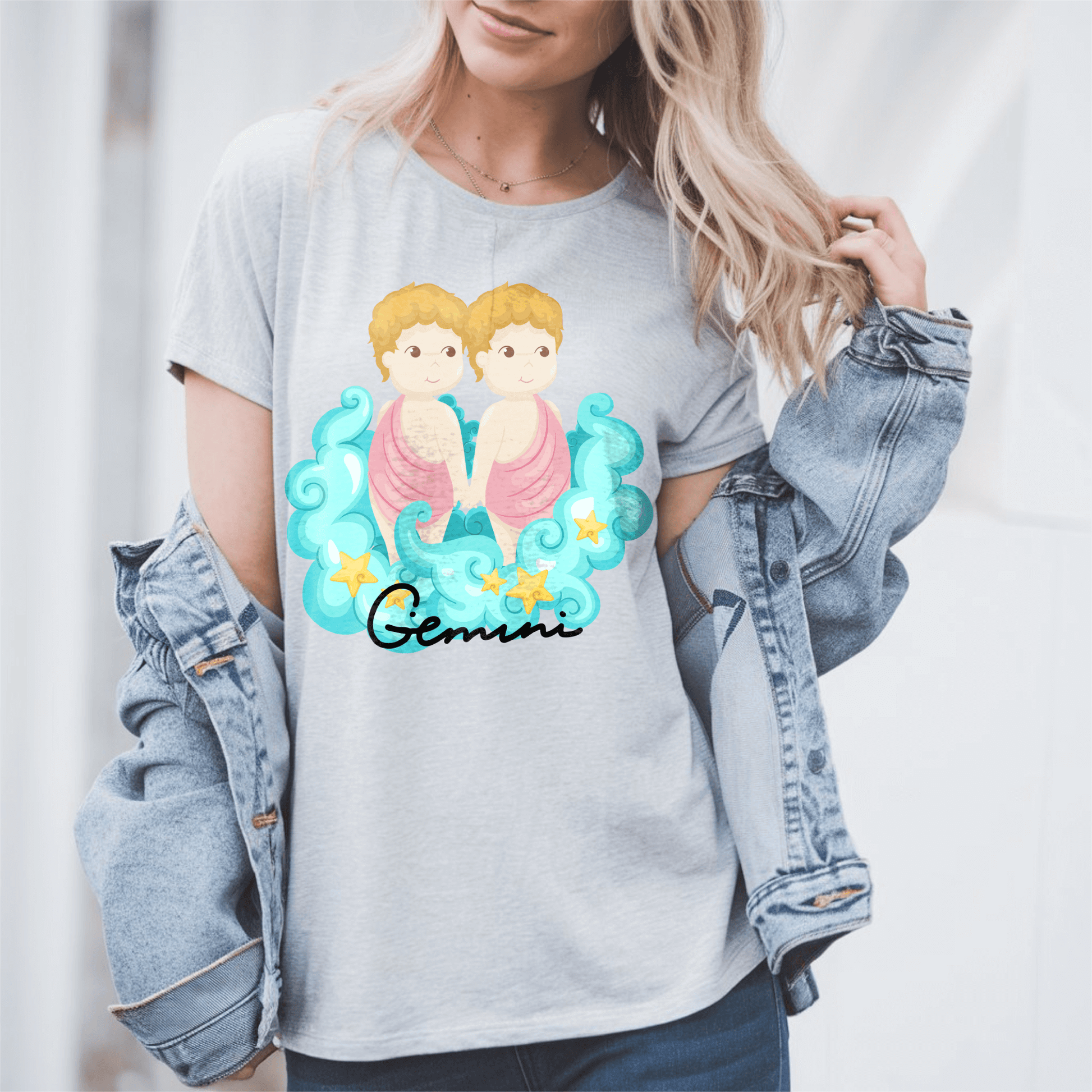 Gemini cute twin babies Zodiac T-shirtT-Shirt