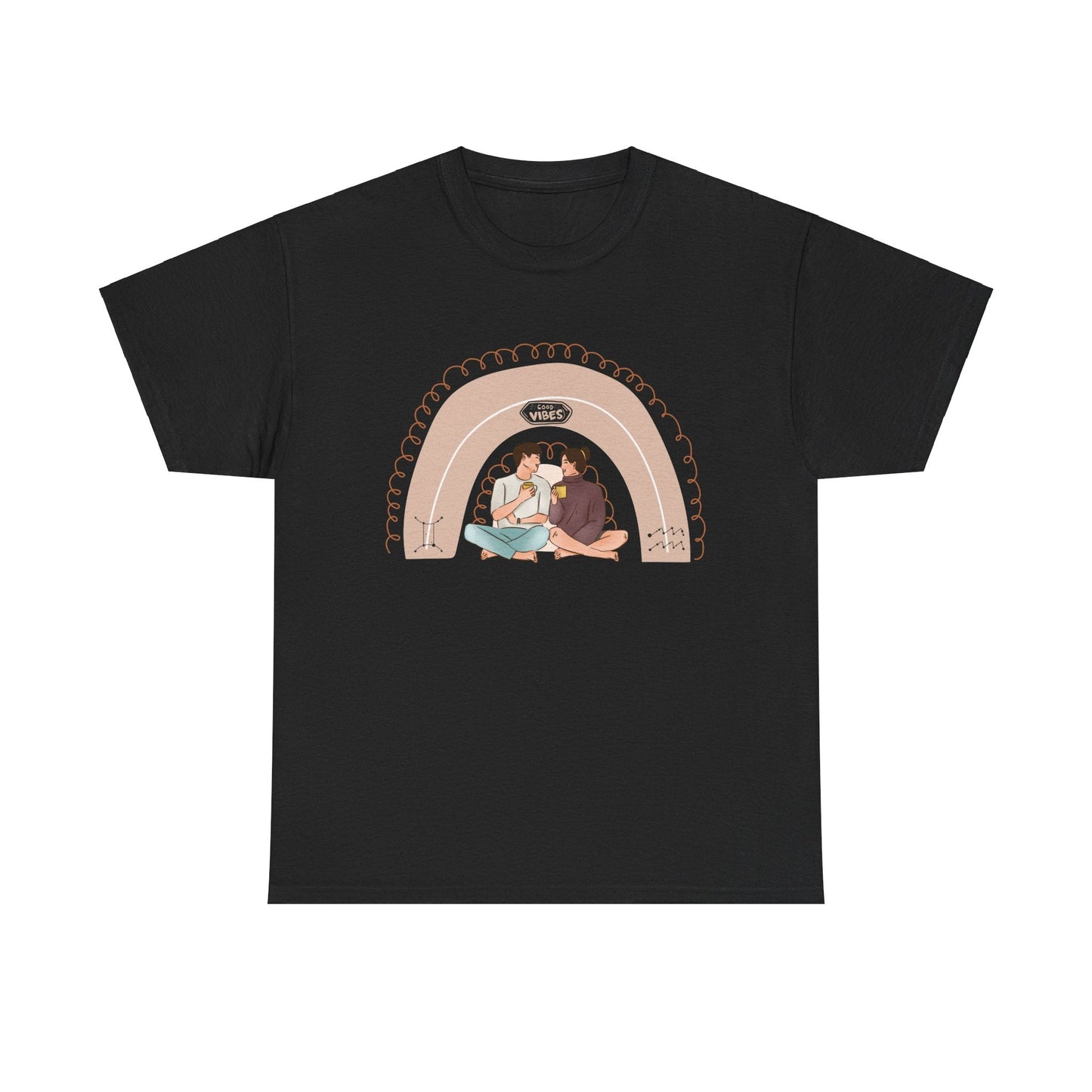 Good Vibes Graphic Tee - Gemini & Aquarius Friendship Design