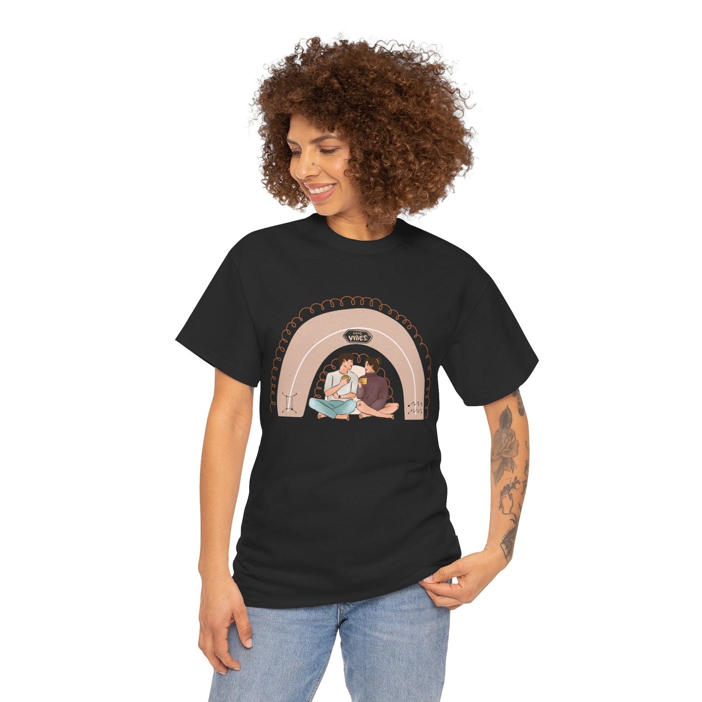 Good Vibes Graphic Tee - Gemini & Aquarius Friendship Design