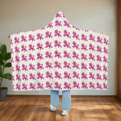 Hooded Snuggle Blanket - Cute Pink Dog PatternAll Over Prints