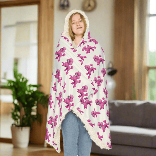 Hooded Snuggle Blanket - Cute Pink Dog PatternAll Over Prints