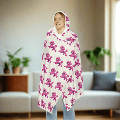 Hooded Snuggle Blanket - Cute Pink Dog PatternAll Over Prints