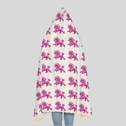 Hooded Snuggle Blanket - Cute Pink Dog PatternAll Over Prints